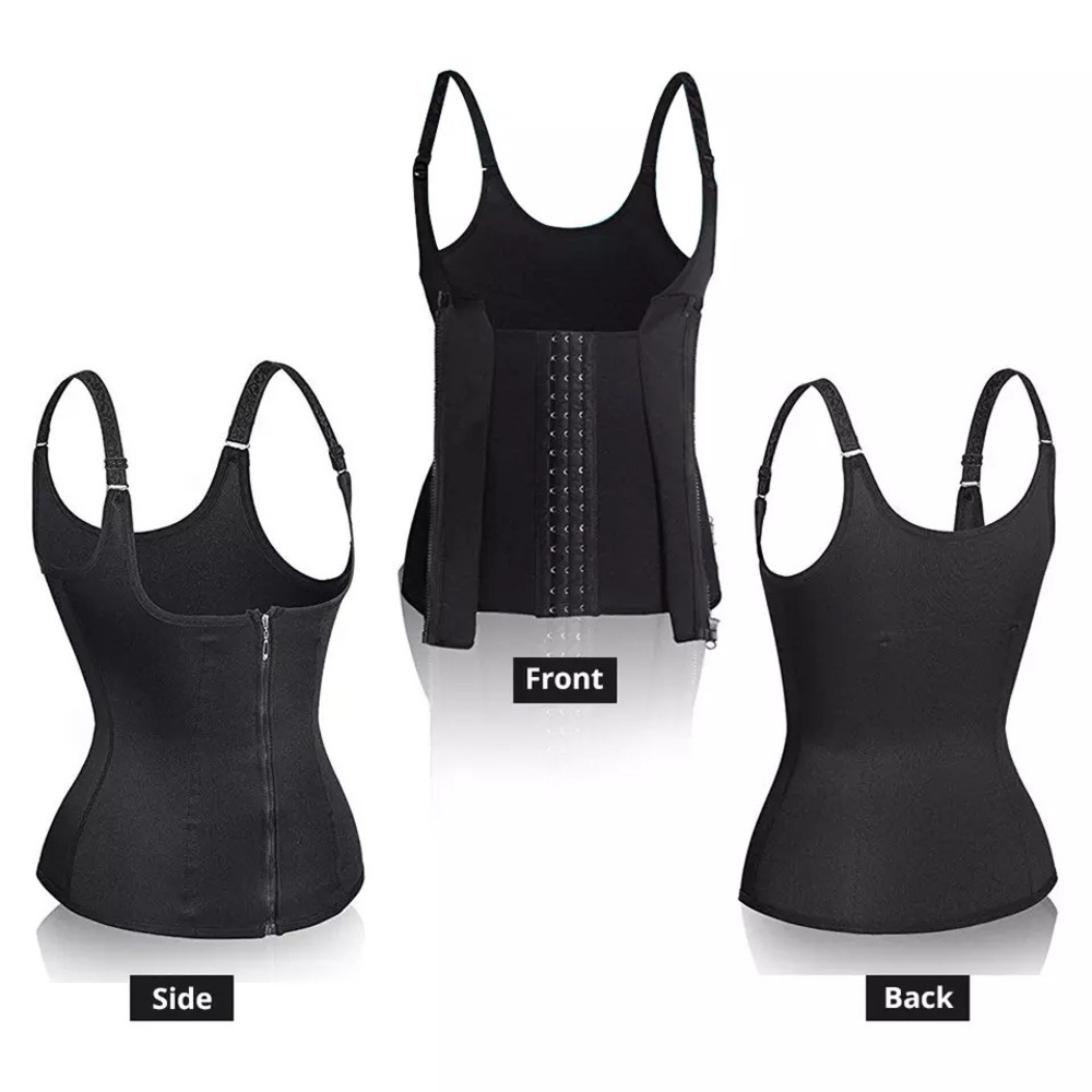 Body shaper waist trainer cincher vest black - Picture 3 of 6